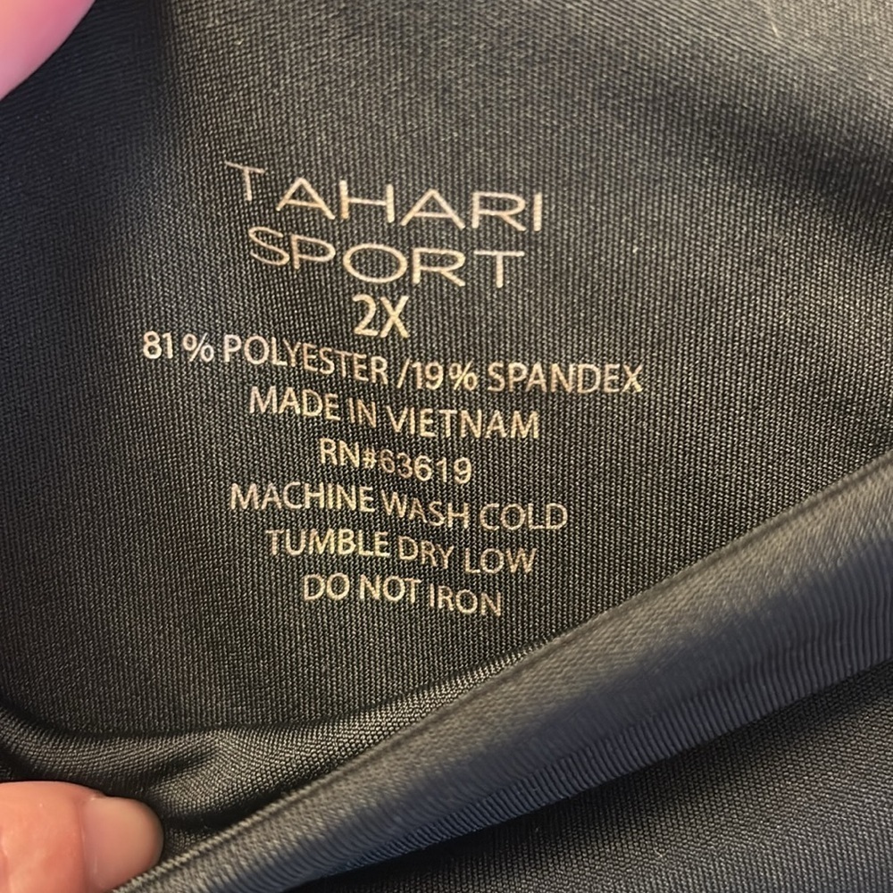 NWT Tahari Sport Colour Block Tan/Black Leggings Size 2X - Picture 6 of 9